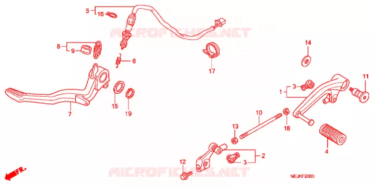 HOOFD STANDAARD/REMPEDAAL Honda MOTO 1300 CB 2006  CB1300SA6