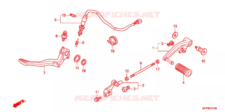 HOOFD STANDAARD/REMPEDAAL Honda MOTO 1300 CB 2012  CB1300SAB_J