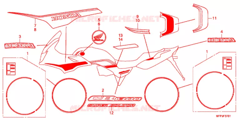 EMBLEEM/STREEP (5J) Honda MOTO 1300 CB 2016  CB1300SADG