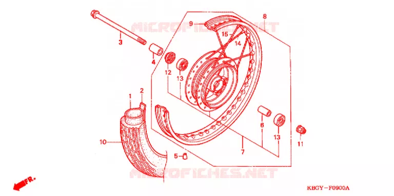 VOOR WIEL Honda MOTO 250 CB 2002  CB2502