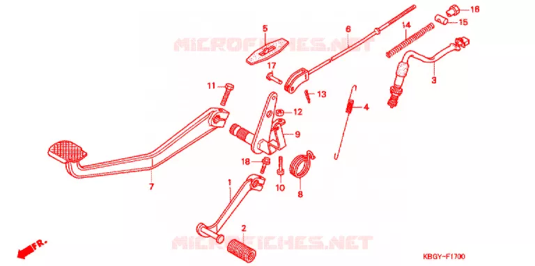 HOOFD STANDAARD/REMPEDAAL Honda MOTO 250 CB 2004  CB2504