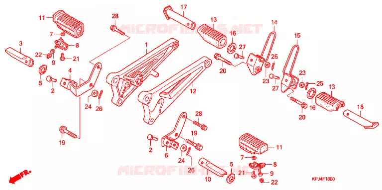 OPSTAP/KICKARM/ WISSEL PEDAAL Honda MOTO 250 CB 2008  CB2508
