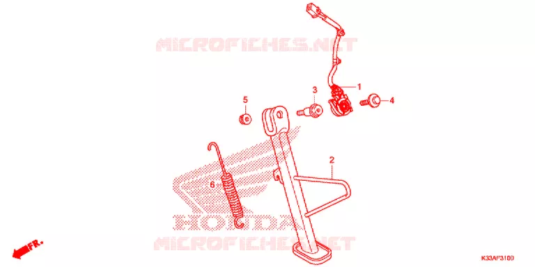 HOOFD STANDAARD/REMPEDAAL Honda MOTO 300 CBR 2016  CB300FG