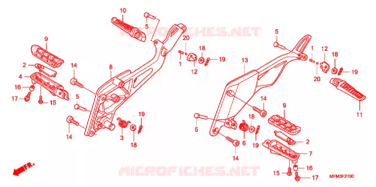 OPSTAP/KICKARM/ WISSEL PEDAAL Honda MOTO 400 CB 2008  CB4008