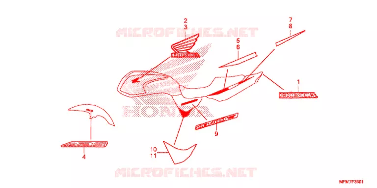 EMBLEEM/STREEP (2) Honda MOTO 400 CB 2015  CB400AF