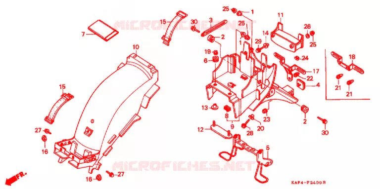 ACHTER STROOMLIJNKAP Honda MOTO 400 CB 1989  CB400FK