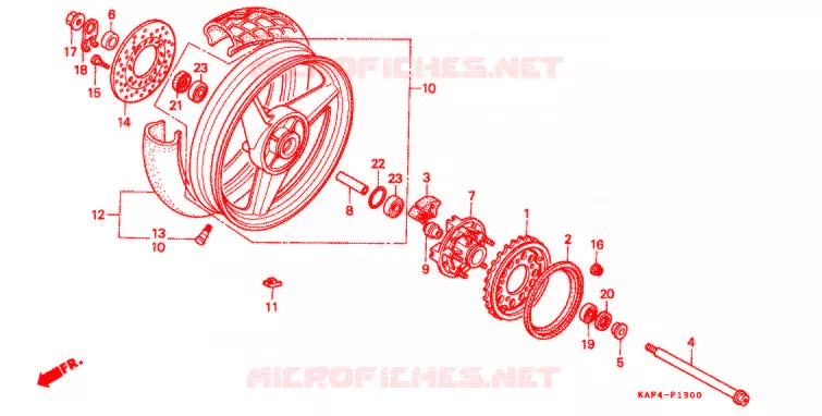 ACHTER WIEL Honda MOTO 400 CB 1989  CB400FK