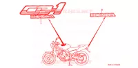 EMBLEEM/STREEP voor Honda CB 400 F CB1 1990