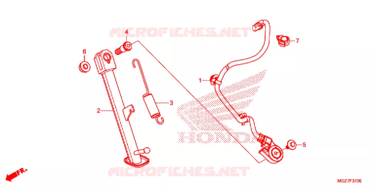 HOOFD STANDAARD/REMPEDAAL Honda MOTO 400 CB 2014  CB400XAE