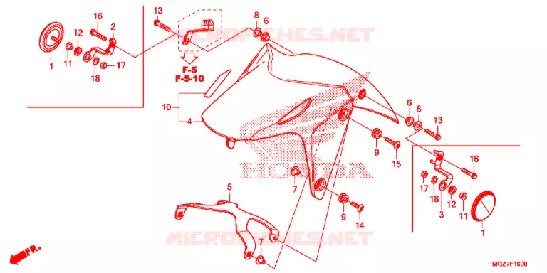 VOORSPATBORD Honda MOTO 400 CB 2020  WH400A