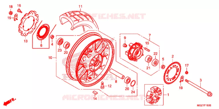 ACHTER WIEL Honda MOTO 400 CB 2020  WH400