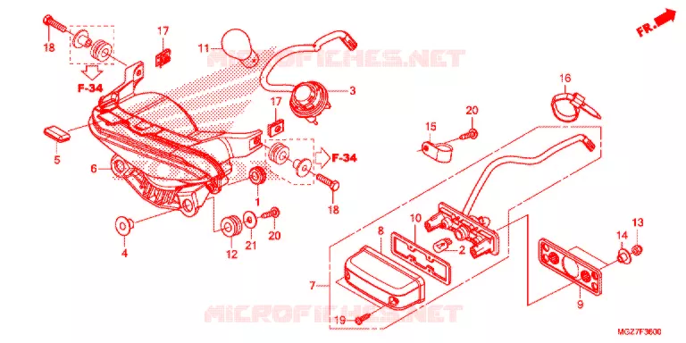 ACHTERLICHT(2) Honda MOTO 400 CB 2020  WH400