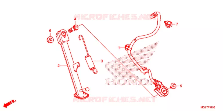 HOOFD STANDAARD/REMPEDAAL Honda MOTO 400 CB 2020  WH400