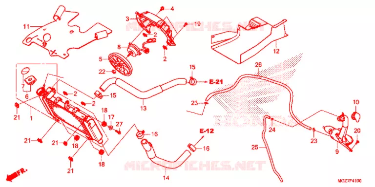 RADIATOR Honda MOTO 400 CB 2020  WH400