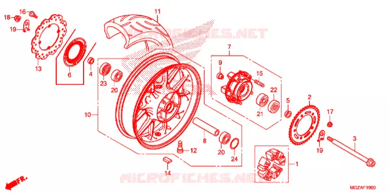 ACHTER WIEL Honda MOTO 500 CB 2013  CB500FAD