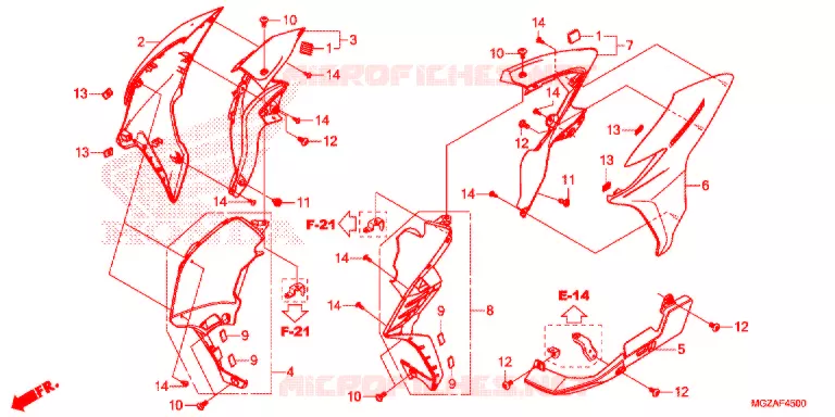MIDDENKAP Honda MOTO 500 CB 2014  CB500FE