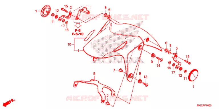 VOORSPATBORD Honda MOTO 500 CB 2015  CB500FF