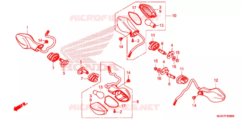 KNIPPERLICHT(2) Honda MOTO 500 CB 2016  CB500FG