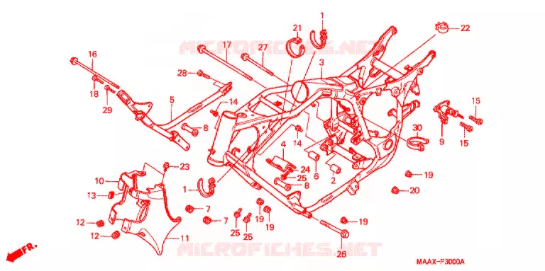 FRAME CHASSIS Honda MOTO 1100 SHADOW 2002  VT1100C2