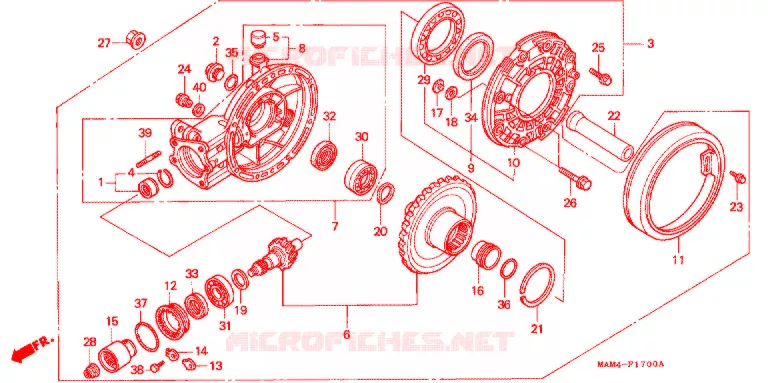 LAATSTE VERSNELLING/ ACHTER AS SPIL Honda MOTO 1500 GOLD-WING 1996  GL1500AT