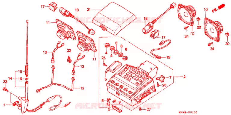 RADIO (GL1500A,SE) Honda MOTO 1500 GOLD-WING 1996  GL1500AT