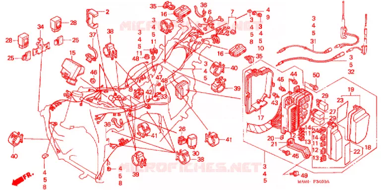 BEDRADINGSBUNDEL (GL1500A,SE) Honda MOTO 1500 GOLD-WING 1997  GL1500AV
