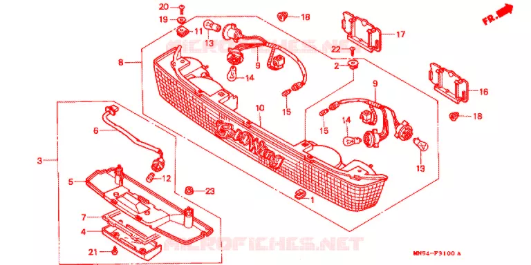 KOFFER LICHT Honda MOTO 1500 GOLD-WING 1991  GL1500AM