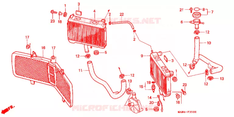 RADIATOR Honda MOTO 1500 GOLD-WING 1997  GL1500AV