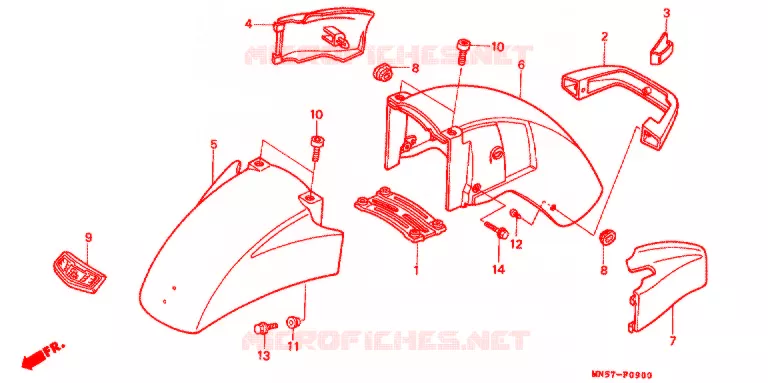 VOORSPATBORD Honda MOTO 1500 GOLD-WING 1988  GL1500J