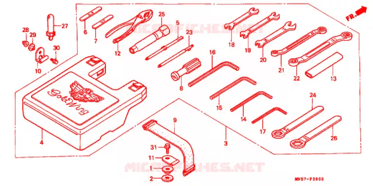 GEREEDSCHAP (GL1500J/K/L/SEL/SEM/AM) Honda MOTO 1500 GOLD-WING 1991  GL1500AM