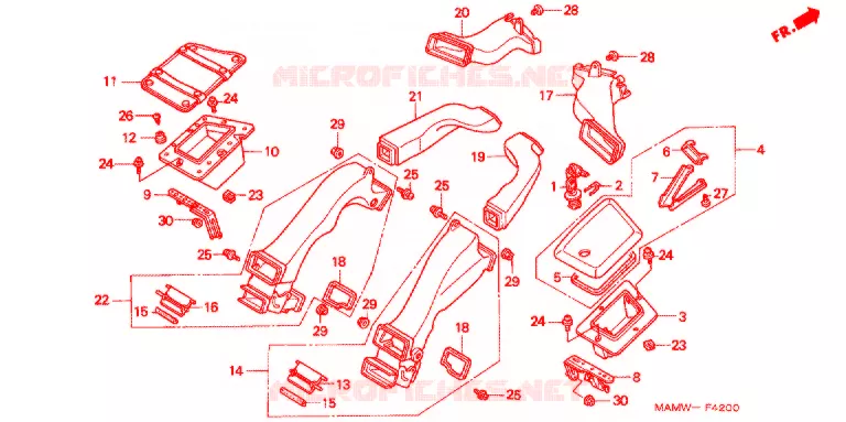 LUCHTKANAAL Honda MOTO 1500 GOLD-WING 2000  GL1500AY