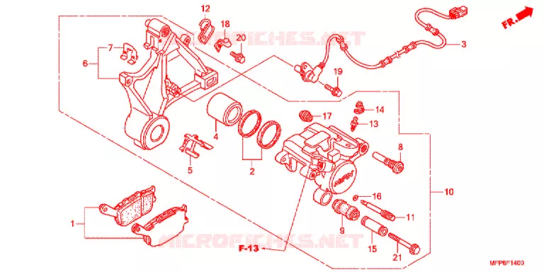 ACHTER REMKLAUW Honda MOTO 1300 CB 2016  CB1300AG