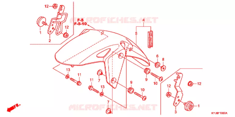 VOORSPATBORD Honda MOTO 250 CBR 2013  CBR250RAD