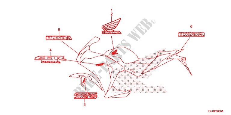 EMBLEEM/STREEP (AC,CM,2AC,2CM) voor Honda CBR 250 R ABS 2013