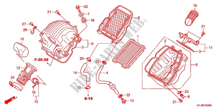 VOOR AFDEKKING/LUCHTFILTER voor Honda CBR 250 R 2011