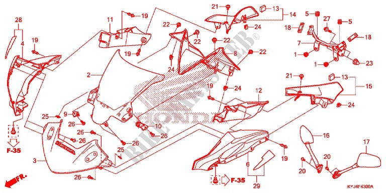 BOVEN KAP voor Honda CBR 250 R 2012