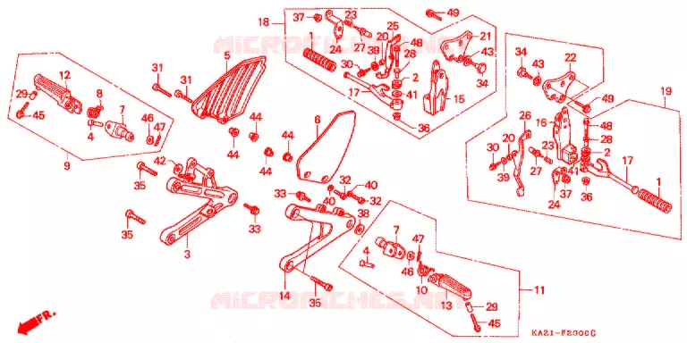 OPSTAP/KICKARM/ WISSEL PEDAAL Honda MOTO 250 CBR 1991  CBR250RRL_I