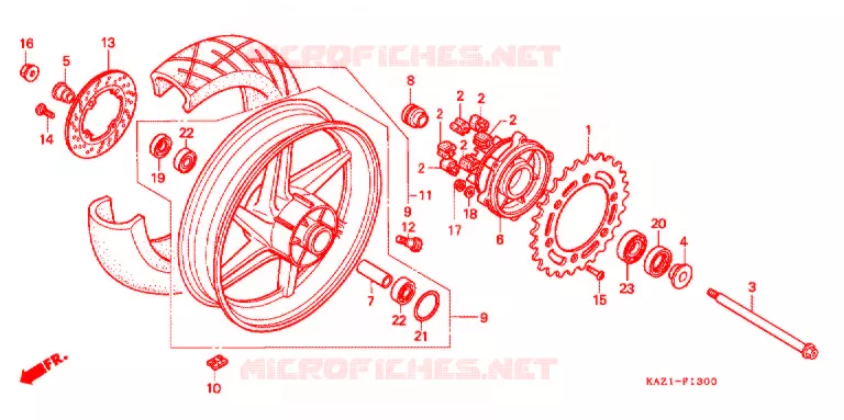 ACHTER WIEL Honda MOTO 250 CBR 1995  CBR250RRR_II