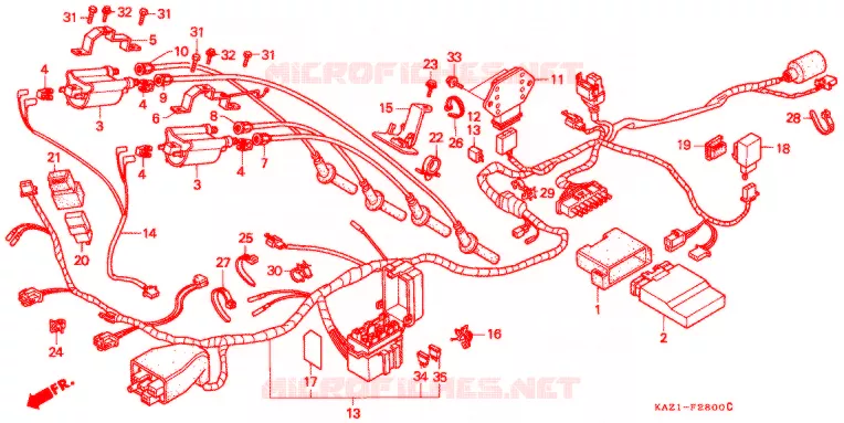BEDRADINGSBUNDEL/ONTSTEKINGSSPOEL Honda MOTO 250 CBR 1996  CBR250RRR_II
