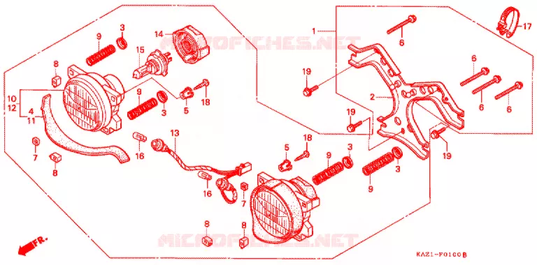 KOPLAMP Honda MOTO 250 CBR 1996  CBR250RRR_II