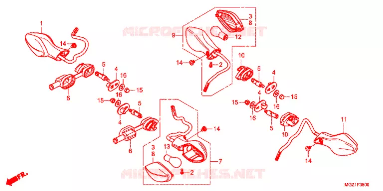 KNIPPERLICHT(2) Honda MOTO 400 CBR 2014  CBR400RD