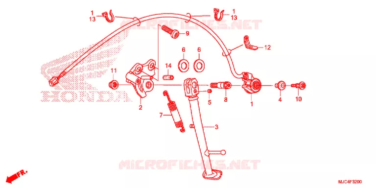 HOOFD STANDAARD/REMPEDAAL Honda MOTO 600 CBR 2014  CBR600RRE