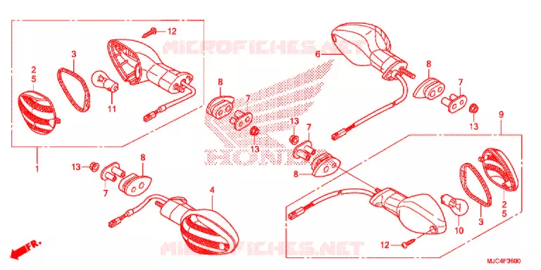 KNIPPERLICHT(2) Honda MOTO 600 CBR 2014  CBR600RRE