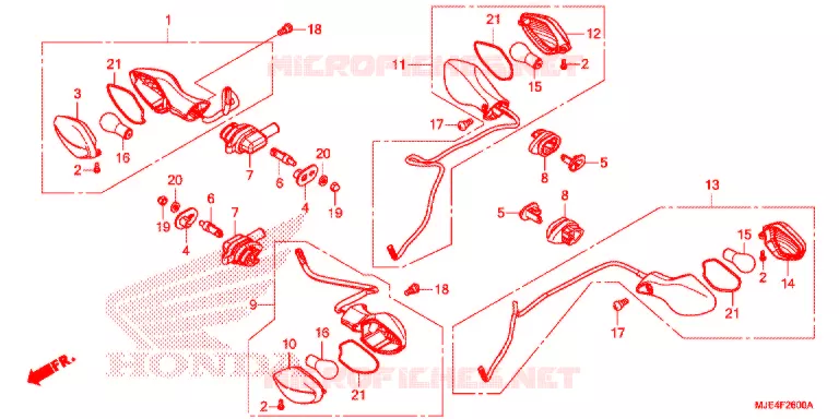 KNIPPERLICHT(2) Honda MOTO 650 CBR 2016  CBR650FG