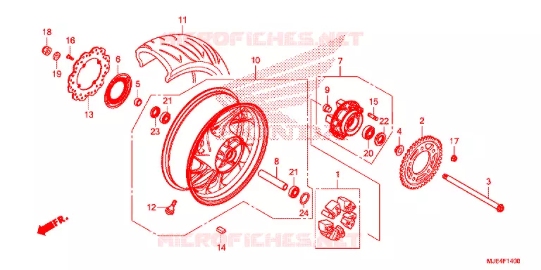 ACHTER WIEL Honda MOTO 650 CBR 2016  CBR650FG