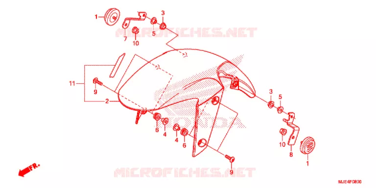 VOORSPATBORD Honda MOTO 650 CBR 2016  CBR650FG