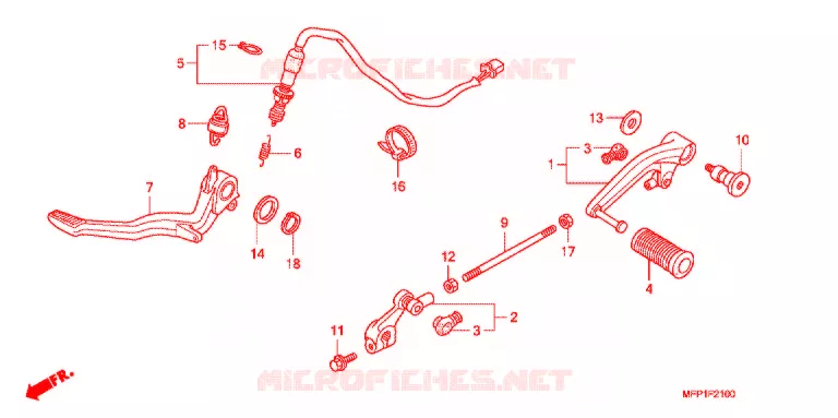 PEDAAL Honda MOTO 1300 CB 2008  CB1300SA8