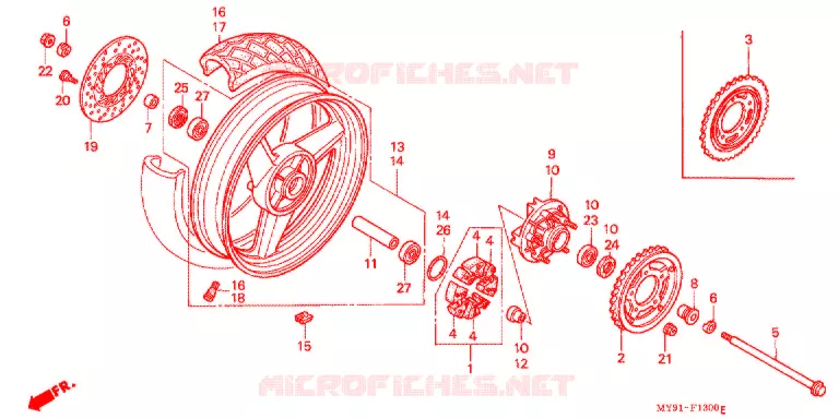 ACHTER WIEL Honda MOTO 400 CB 1994  CB400F2R