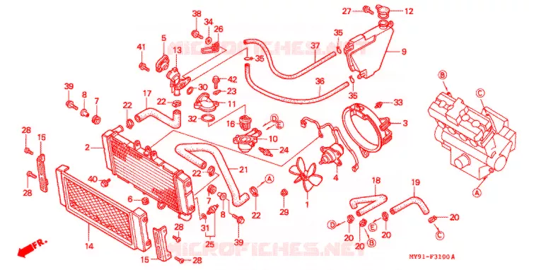RADIATOR Honda MOTO 400 CB 1995  CB400F2S