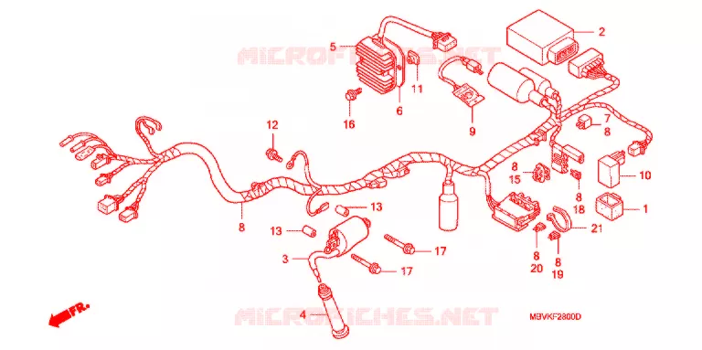 BEDRADINGSBUNDEL/ONTSTEKINGSSPOEL (CB400SS2) Honda MOTO 400 CB 2002  CB400SS2